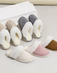 Winter Warm Plush Slippers Home Indoor Non-slip Bedroom Floor Soft Fuzzy Slipper For Couple Fashion Solid House Shoes - Snooze Soles