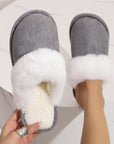 Winter Warm Plush Slippers Home Indoor Non-slip Bedroom Floor Soft Fuzzy Slipper For Couple Fashion Solid House Shoes - Snooze Soles