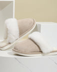 Winter Warm Plush Slippers Home Indoor Non-slip Bedroom Floor Soft Fuzzy Slipper For Couple Fashion Solid House Shoes - Snooze Soles
